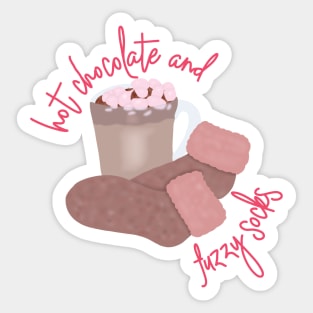 Hot chocolate and fuzzy socks Sticker